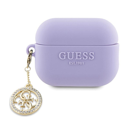 Guess 3D gumi 4G Diamond Charm - AirPods Pro 2 tok (lila)