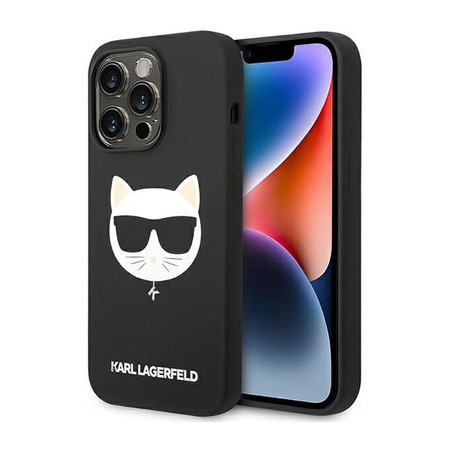 Karl Lagerfeld Choupette Head MagSafe Silicone - Coque iPhone 14 Pro (noir)