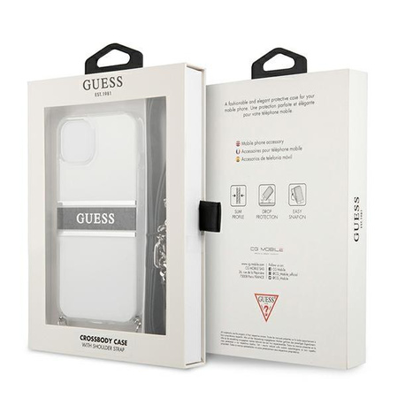 Guess 4G Silver Stripe Crossbody - iPhone 13 Case