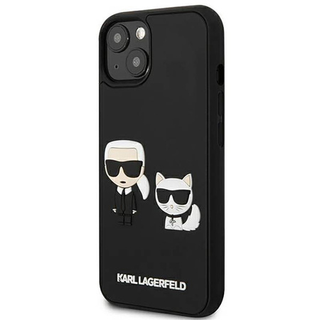 Karl Lagerfeld Ikonik 3D Karl & Choupette - iPhone 13 Tasche (schwarz)