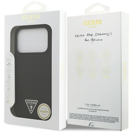 Guess Silicone Triangle Logo MagSafe - Case iPhone 17 Pro Max (black)