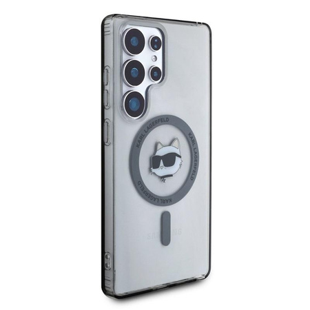 Karl Lagerfeld Bouton Tête de Choupette Logo imprimé MagSafe - Étui Samsung Galaxy S25 Ultra (noir)