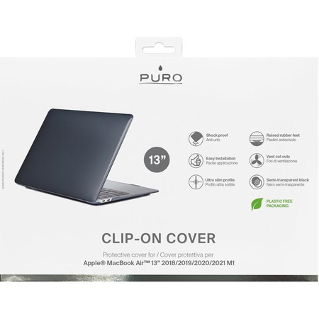 PURO Clip On - Macbook Air 13" Case (M1 2021 / 2020 / 2018) (black)