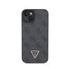 Guess Leder 4G Triangle Strass - iPhone 15 Tasche (schwarz)