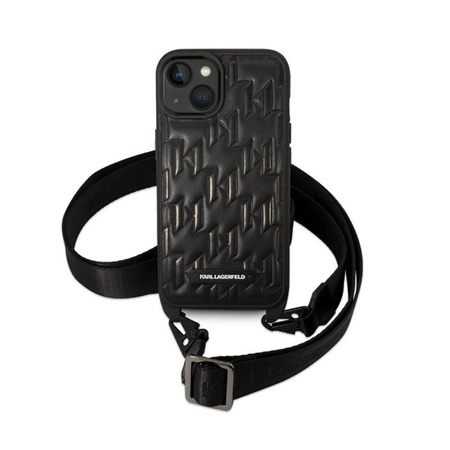 Karl Lagerfeld Monogram Plaque Logo Strap - pouzdro pro iPhone 14 (černé)
