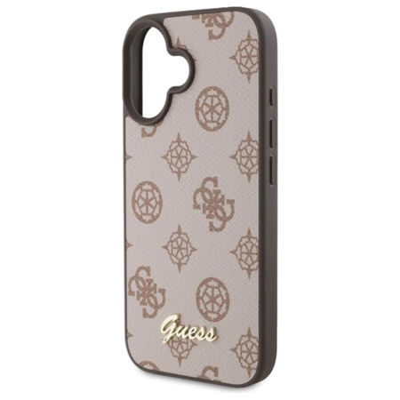 Guess Peony Script MagSafe - Coque iPhone 16 (marron)