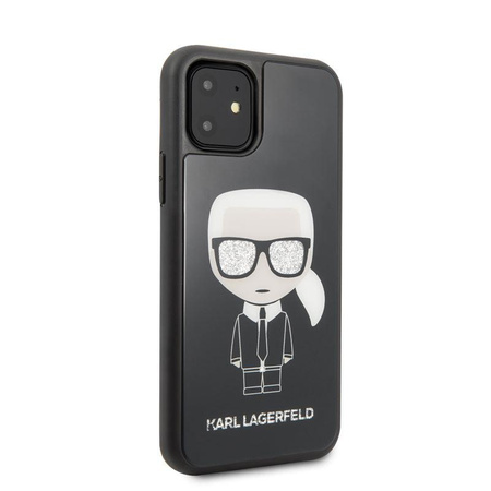 Karl Lagerfeld Double Layer Glitter Iconic - iPhone 11 Tasche (schwarz)