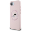 Karl Lagerfeld Silicone Karl & Choupette Heads MagSafe - Carcasa para iPhone 16e (rosa)