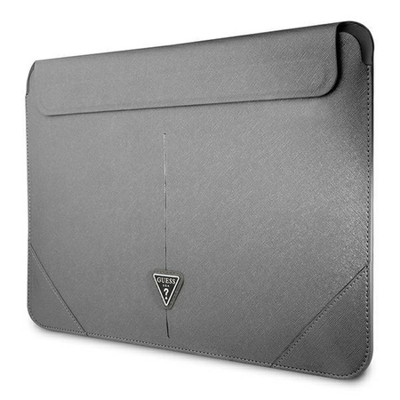 Guess Saffiano Triangle Logo Sleeve - 16" Notebook Case (silver)