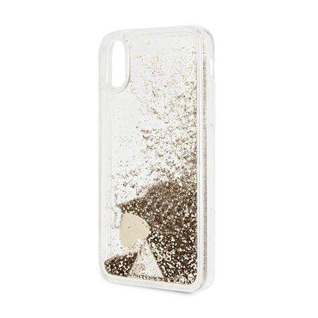 Guess Liquid Glitter Charms - iPhone Xs / X Case (Gold)