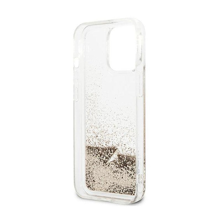 Guess Liquid Glitter Charms - Coque iPhone 13 Pro Max (Or)