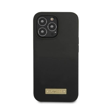 Guess szilikon logólemez MagSafe - iPhone 13 Pro tok (fekete)