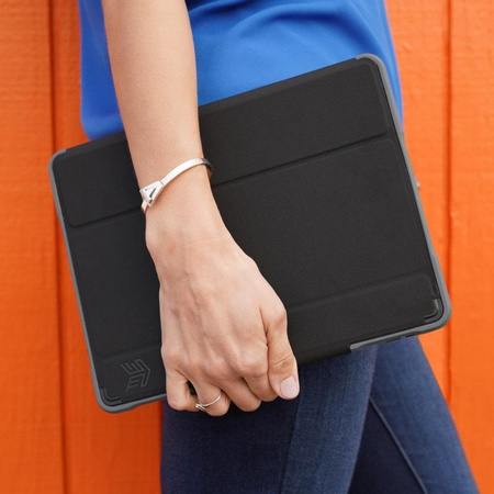 STM Dux Plus Duo - Pancéřované pouzdro pro iPad 10,2" (2021-2019) MIL-STD-810G s držákem Apple Pencil (černé), verze EDU/COM