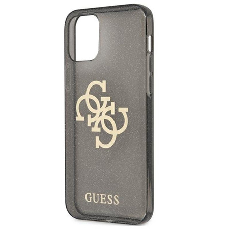 Guess Glitter 4G Big Logo - Etui iPhone 12 / iPhone 12 Pro (czarny)