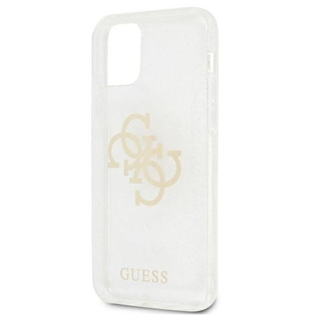 Guess Glitter 4G Big Logo - pouzdro pro iPhone 12 / iPhone 12 Pro (průhledné)