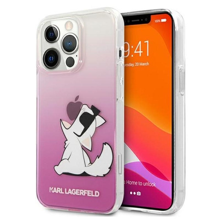 Karl Lagerfeld Choupette Fun - pouzdro pro iPhone 13 Pro Max (růžové)