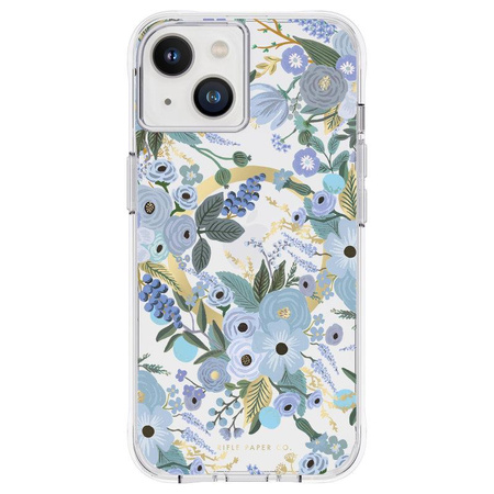 Rifle Paper Clear MagSafe - iPhone 14 Case (Garden Party Blue)