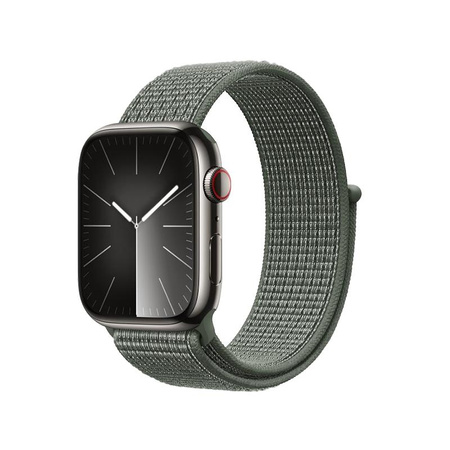 Crong Nylon - Sportovní řemínek pro Apple Watch 44/45/46/49 mm (vojensky zelený)