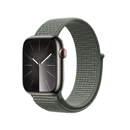 Crong Nylon - Sportszíj Apple Watch 44/45/46/49 mm-hez (Katonai zöld)