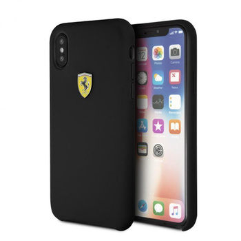 Ferrari szilikon kemény tok - iPhone Xs / X tok (fekete)