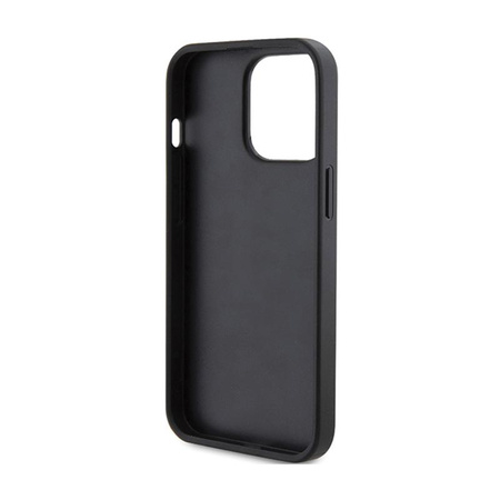 Guess 4G háromszög fém logó - iPhone 15 Pro tok (fekete)