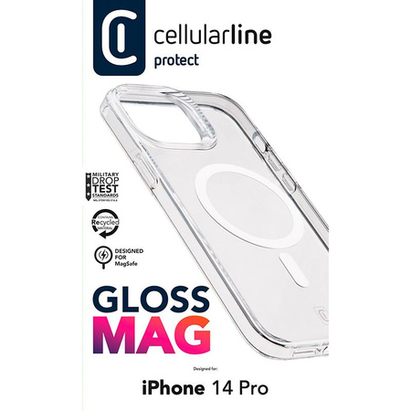 Cellularline Gloss Mag - iPhone 14 Pro MagSafe Case (Transparent)