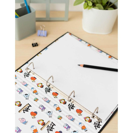 BT21 - Street Mood collection Classeur à anneaux A4 avec feuilles (4 anneaux, élastique)