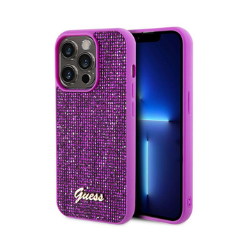 Guess Disco Metal Script - iPhone 15 Pro tok (fukszia)