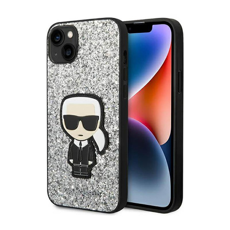 Karl Lagerfeld Glitter Flakes Ikonik - iPhone 14 Plus Tasche (silber)