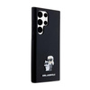 Karl Lagerfeld Silikon Karl & Choupette Metall Pin - Samsung Galaxy S24 Ultra Gehäuse (schwarz)
