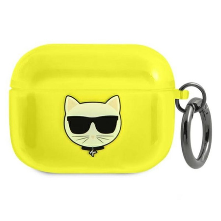 Karl Lagerfeld Choupette Head - Airpods Pro tok (fluo sárga)