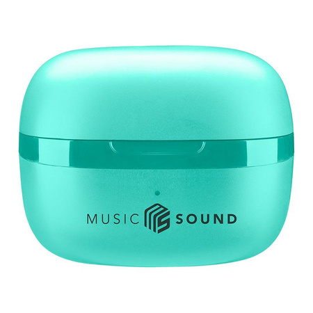 Cellularline Music Sound Flow - V5.3 TWS kabelloser Bluetooth-Kopfhörer mit Ladetasche (grün)