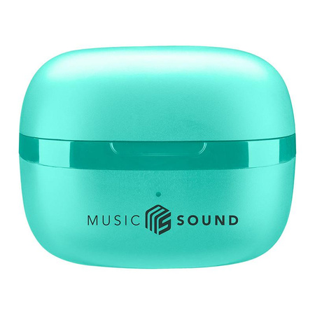 Cellularline Music Sound Flow - V5.3 TWS vezeték nélküli Bluetooth fejhallgató töltőtokkal (zöld)