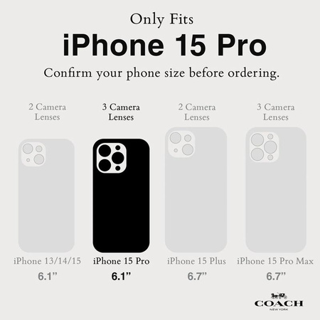 Pouzdro Coach Slim Wrap Signature C - pouzdro pro iPhone 15 Pro (Charcoal)