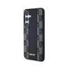 DKNY Leder Checkered Mono Pattern MagSafe - Samsung Galaxy S24+ Tasche (schwarz)