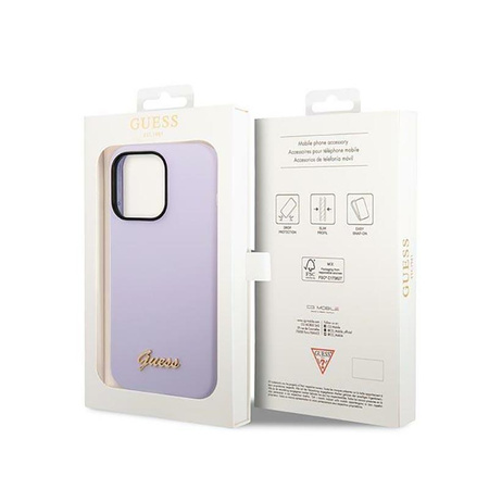 Guess Silicone Vintage - Hülle für iPhone 14 Pro (Lila)
