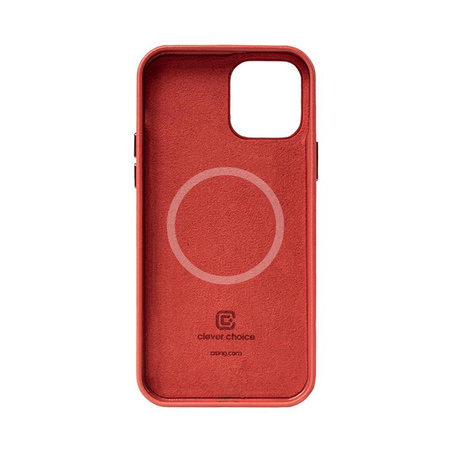 Crong Essential Cover Magnetic - Étui en cuir MagSafe pour iPhone 12 Pro Max (rouge)