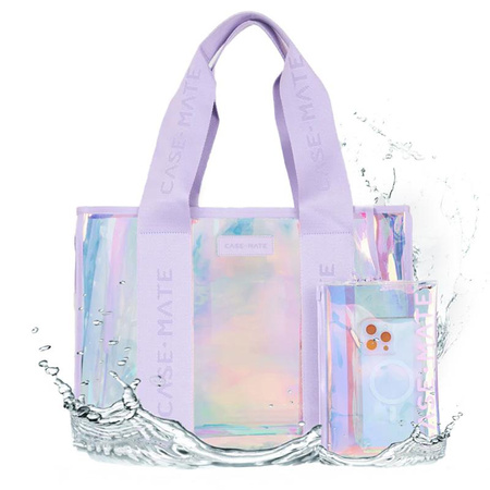 Case-Mate Soap Bubble Beach Tote with Phone Pouch - Waterproof beach shoulder bag with smartphone pouch (Iridescent)