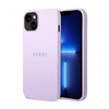 Guess Saffiano Metal Logo Stripes - Coque iPhone 14 Plus (lilas)