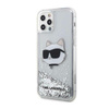 Karl Lagerfeld Liquid Glitter NFT Choupette Head - Coque iPhone 12 / iPhone 12 Pro (argent)