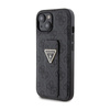 Guess Grip Stand 4G Triangle Strass Logo - pouzdro pro iPhone 15 (černé)