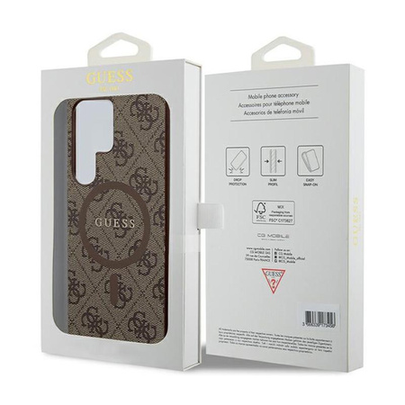 Guess 4G Collection Leather Metal Logo MagSafe - Samsung Galaxy S24 Ultra Case (brown)