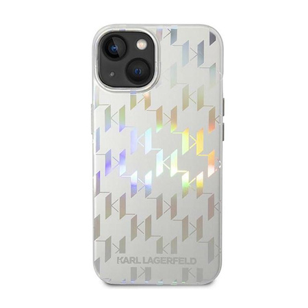 Karl Lagerfeld Monogram Iridescent - iPhone 14 Case (silver)