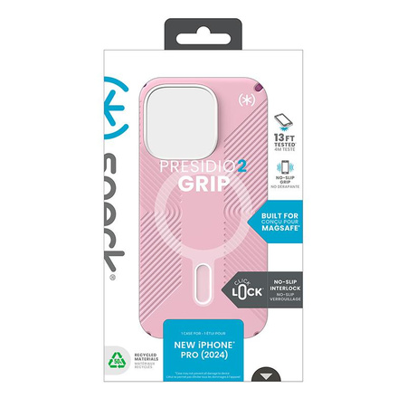 Speck Presidio2 Grip ClickLock & MagSafe - pouzdro pro iPhone 16 Pro (Wednesday Pink / Boysenberry Purple / White)