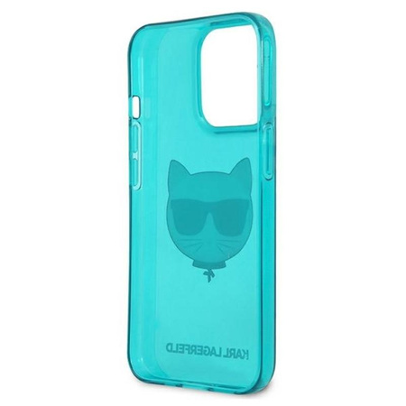 Karl Lagerfeld Choupette Head - iPhone 13 Pro Tasche (fluo blau)