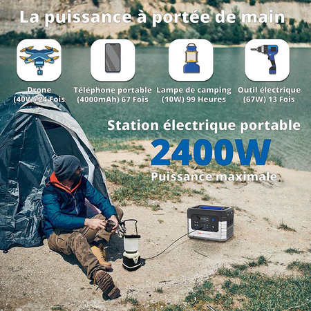 Wonder Wx2400 Power Station - Tragbare Power Station 1200W 270000 mAh (Schwarz)