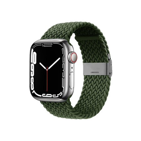 Crong Wave Band - Fonott szíj Apple Watch 38/40/41/42 mm-es órához (zöld)