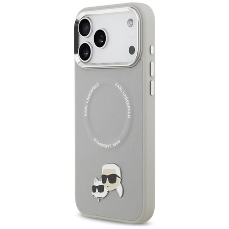 Karl Lagerfeld Karl & Choupette Pins MagSafe - Case for iPhone 17 Pro (gray)