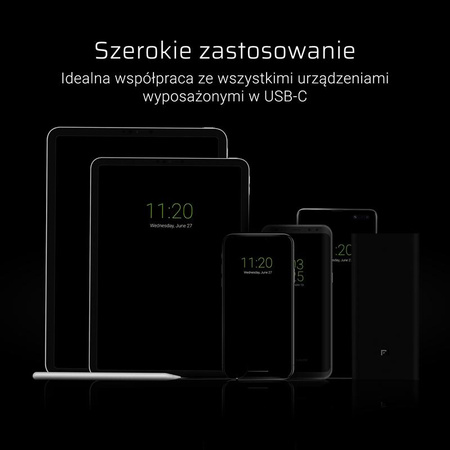 KABEL GREEN CELL USB USB-C SZYBKIE ŁADOWANIE 25cm KRÓTKI PRZEWÓD