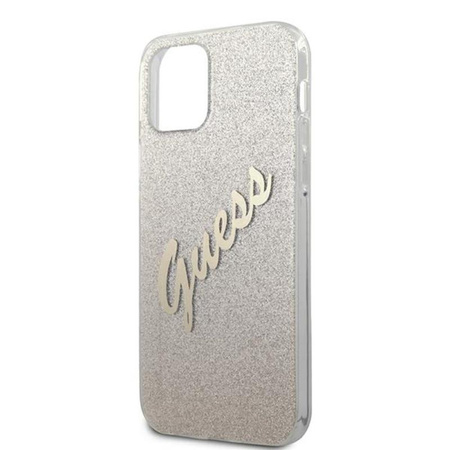 Guess Glitter Gradient Script - Coque iPhone 12 Pro Max (Or)